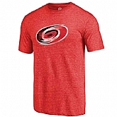 Men's Carolina Hurricanes Distressed Team Primary Logo Tri Blend T-Shirt Red FengYun,baseball caps,new era cap wholesale,wholesale hats